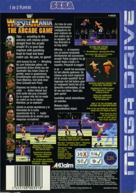 WWF WrestleMania - The Arcade Game (USA, Europe) box cover back